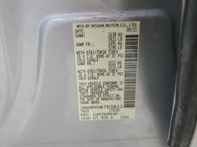 2016 NISSAN FRONTIER S - 1N6AD0FV5GN703812