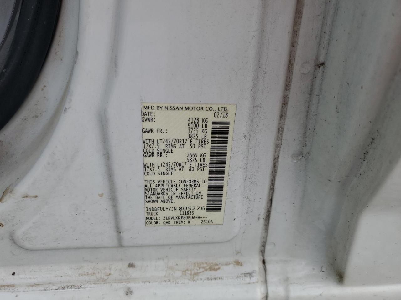 NISSAN NV2500 2500 S