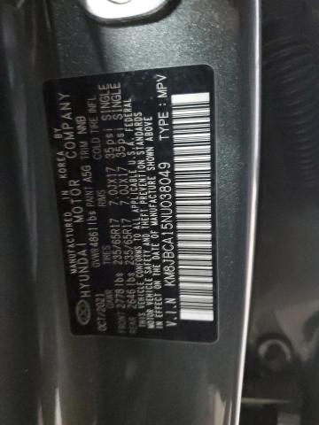 2022 HYUNDAI TUCSON BLU - KM8JBCA15NU038049