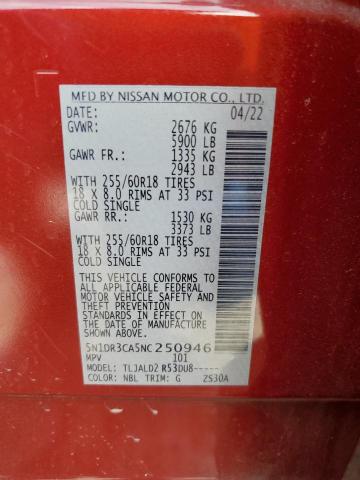 2022 NISSAN PATHFINDER - 5N1DR3CA5NC250946