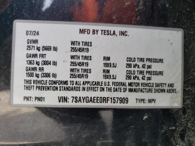 2024 TESLA MODEL Y - 7SAYGAEE0RF157909