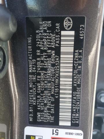 2019 TOYOTA CAMRY L - 4T1B11HK7KU251347