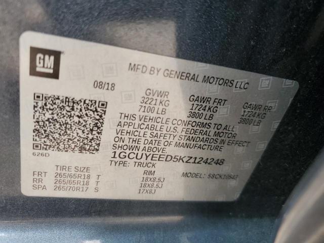 2019 CHEVROLET SILVERADO - 1GCUYEED5KZ124248