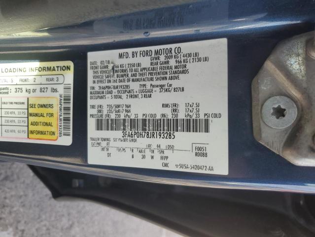 2018 FORD FUSION SE - 3FA6P0H78JR193285