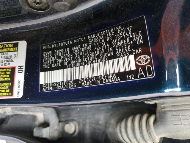 2017 TOYOTA COROLLA L - 2T1BURHE3HC948007