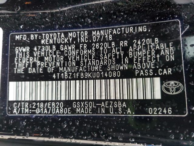 2019 TOYOTA AVALON XLE - 4T1BZ1FB9KU014080
