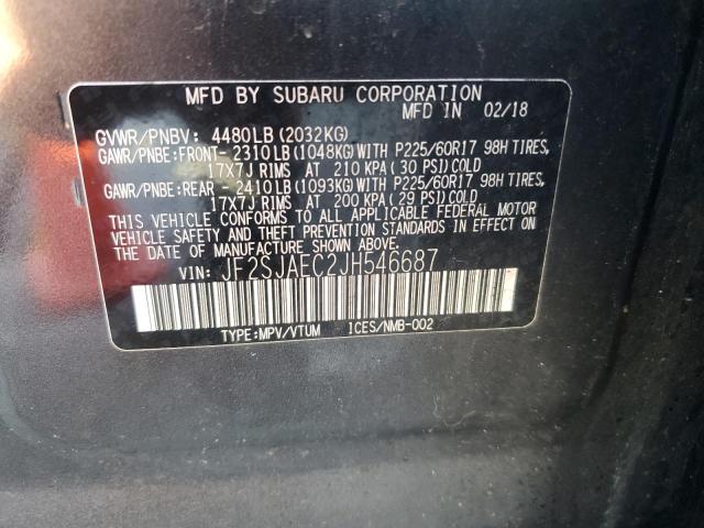 2018 SUBARU FORESTER 2 #3304778918
