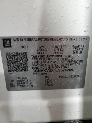 2020 CHEVROLET EQUINOX LT - 3GNAXVEX4LS524209