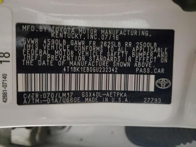 2016 TOYOTA AVALON XLE - 4T1BK1EB0GU232342