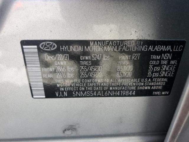2022 HYUNDAI SANTA FE C 5NMS54AL6NH419844