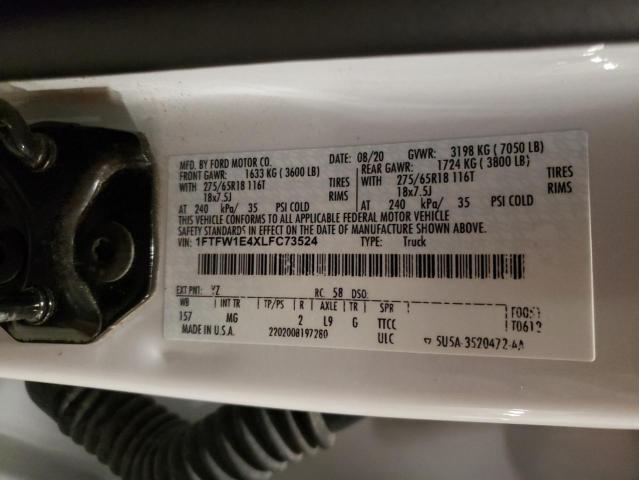 2020 FORD F150 SUPER - 1FTFW1E4XLFC73524