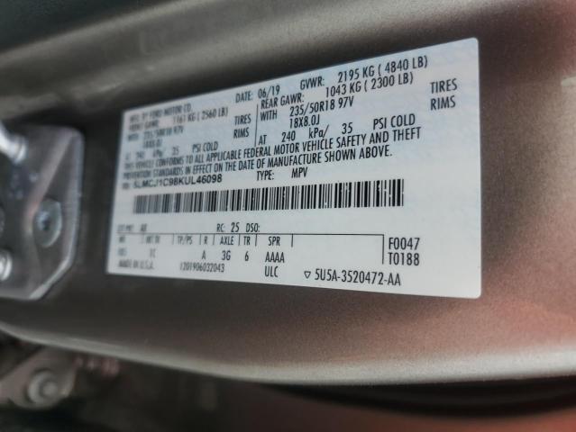 2019 LINCOLN MKC 5LMCJ1C98KUL46098