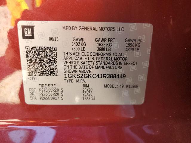 2018 GMC YUKON XL K - 1GKS2GKC4JR388449