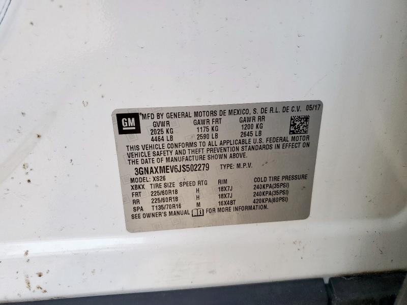 2018 CHEVROLET EQUINOX PR - 3GNAXMEV6JS502279