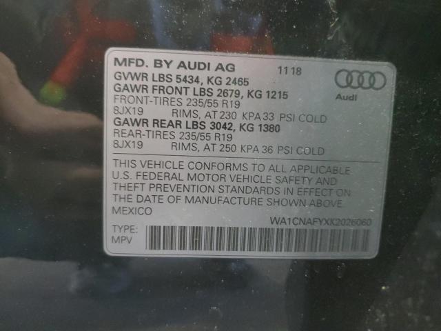 2019 AUDI Q5 PRESTIG WA1CNAFYXK2026060