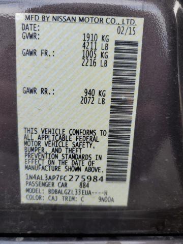2015 NISSAN ALTIMA 2.5 - 1N4AL3AP7FC275984