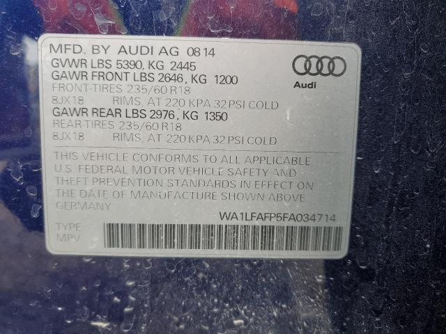 2015 AUDI Q5 PREMIUM - WA1LFAFP5FA034714