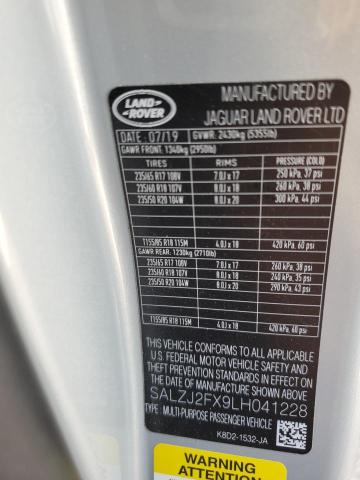 2020 LAND ROVER RANGE ROVE SALZJ2FX9LH041228