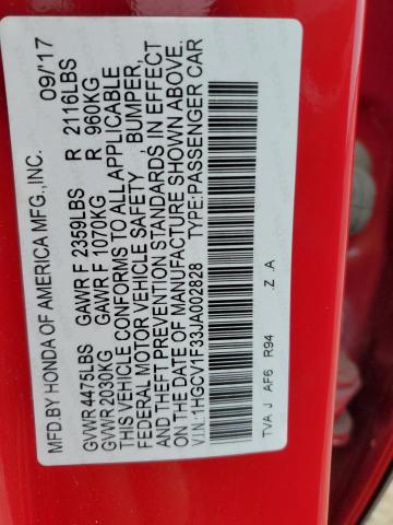 2018 HONDA ACCORD SPO - 1HGCV1F33JA002828