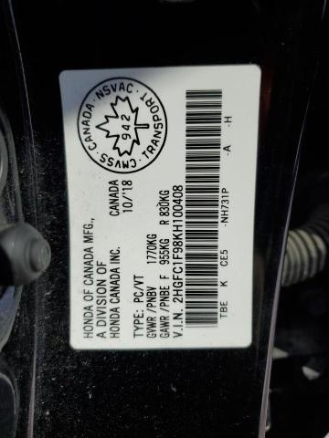 2019 HONDA CIVIC TOUR 2HGFC1F98KH100408