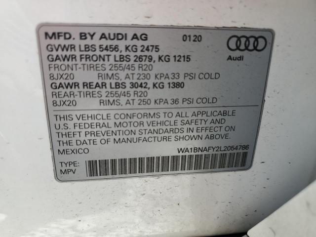 2020 AUDI Q5 PREMIUM - WA1BNAFY2L2054786