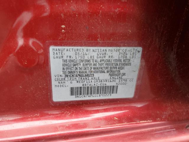 2016 NISSAN VERSA S 3N1CN7AP6GL895223