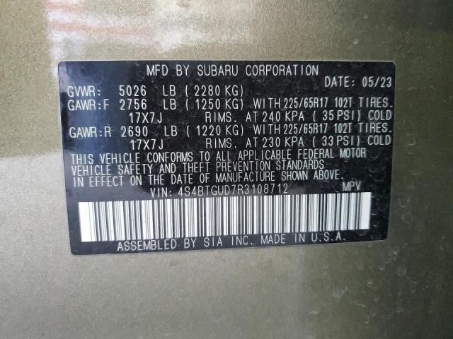 2024 SUBARU OUTBACK WI 4S4BTGUD7R3108712