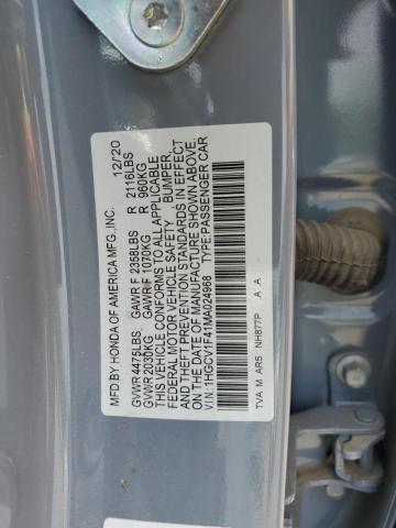 2021 HONDA ACCORD SPO - 1HGCV1F41MA024968