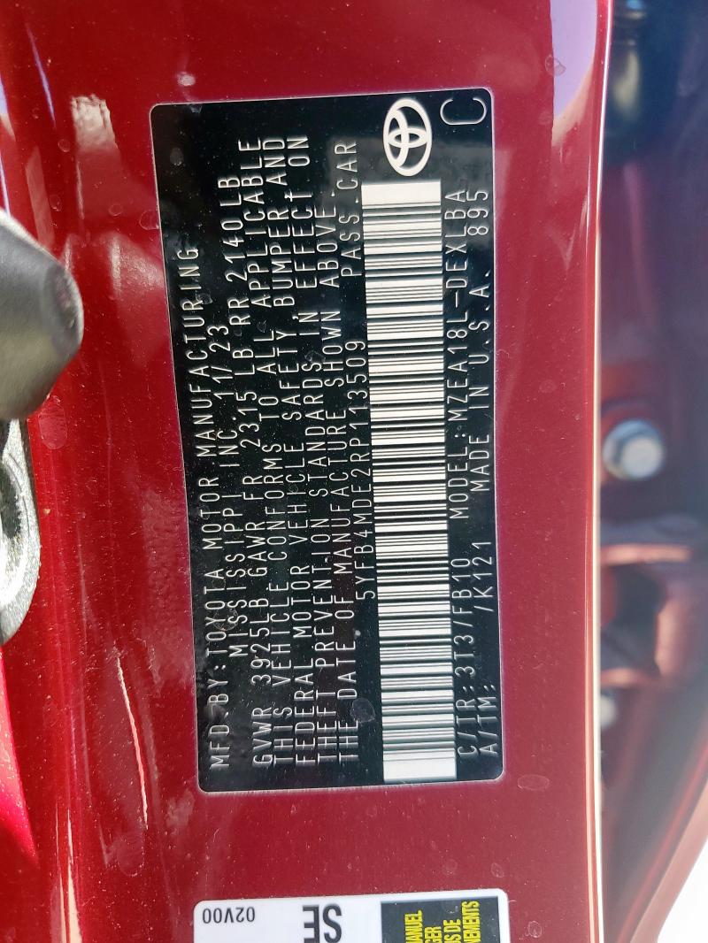 2024 TOYOTA COROLLA LE - 5YFB4MDE2RP113509