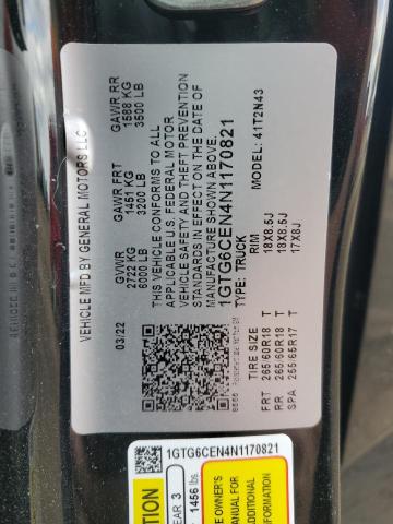 2022 GMC CANYON ELE 1GTG6CEN4N1170821