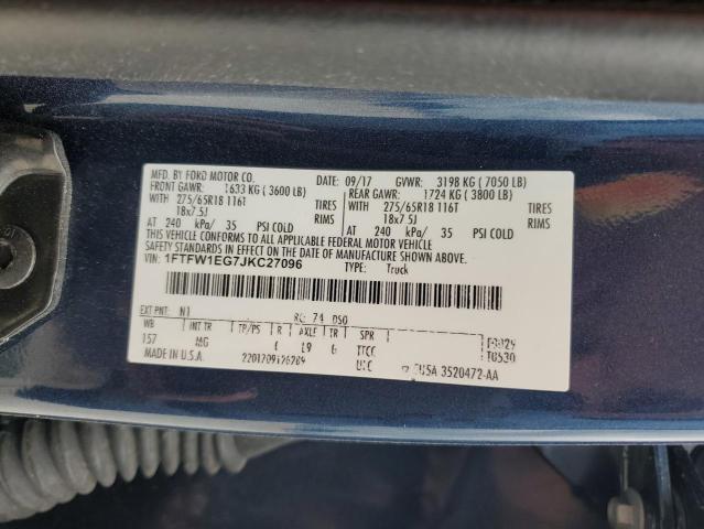 2018 FORD F150 SUPERCREW 1FTFW1EG7JKC27096