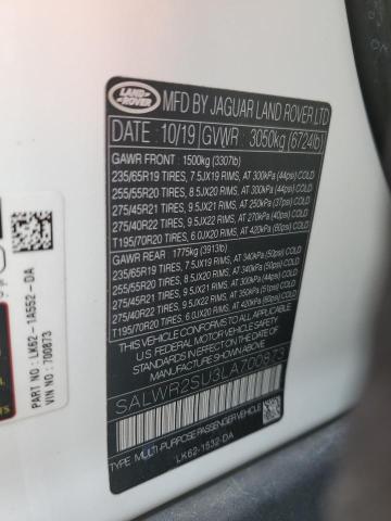 2020 LAND ROVER RANGE ROVE - SALWR2SU3LA700873