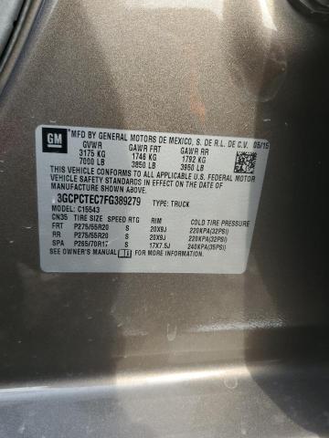 2015 CHEVROLET SILVERADO - 3GCPCTEC7FG389279