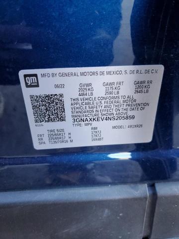 2022 CHEVROLET EQUINOX LT - 3GNAXKEV4NS205859