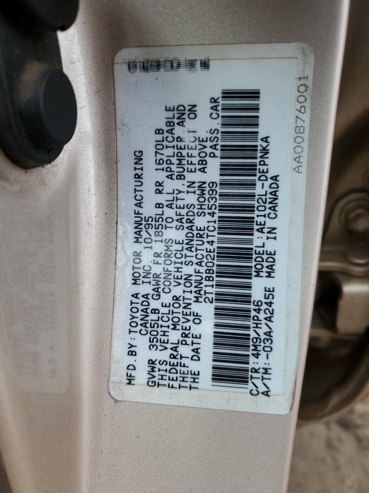 Lot #3312423626 1996 TOYOTA COROLLA DX