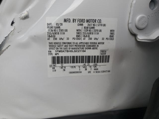 2020 FORD EXPLORER - 1FMSK7BH0LGC21104