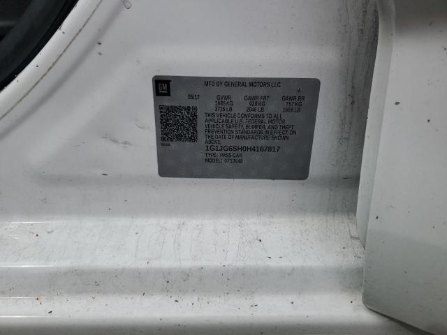 2017 CHEVROLET SONIC - 1G1JG6SH0H4167817
