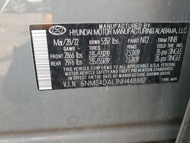 2022 HYUNDAI SANTA FE L - 5NMS4DAL1NH448882