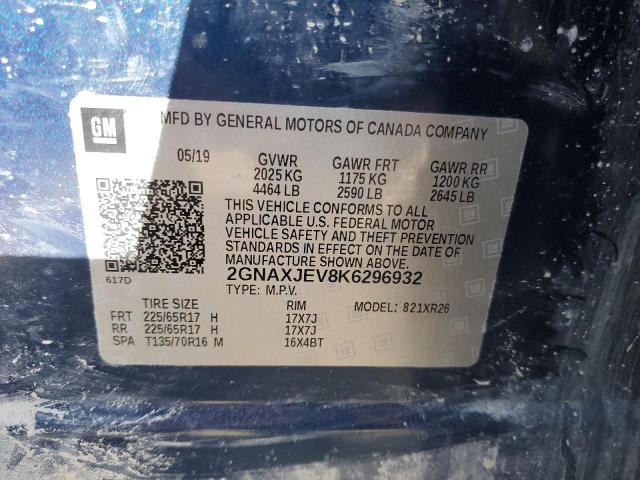 2019 CHEVROLET EQUINOX LT - 2GNAXJEV8K6296932