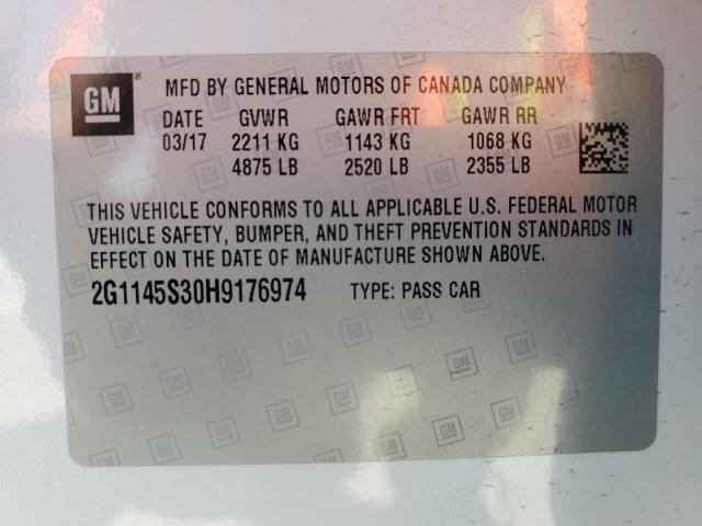 2017 CHEVROLET IMPALA PRE 2G1145S30H9176974