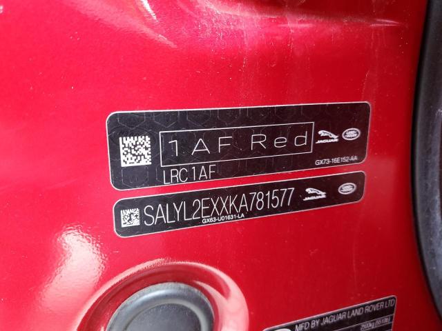 2019 LAND ROVER RANGE ROVE - SALYL2EXXKA781577