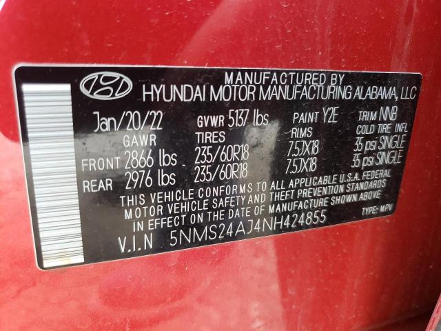 2022 HYUNDAI SANTA FE S - 5NMS24AJ4NH424855