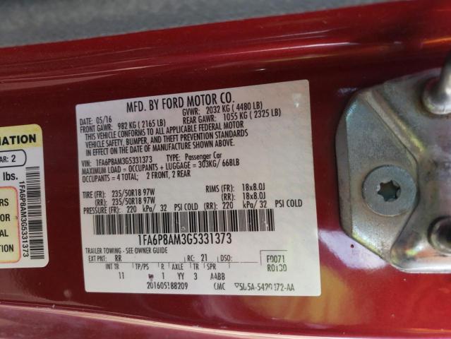 2016 FORD MUSTANG - 1FA6P8AM3G5331373
