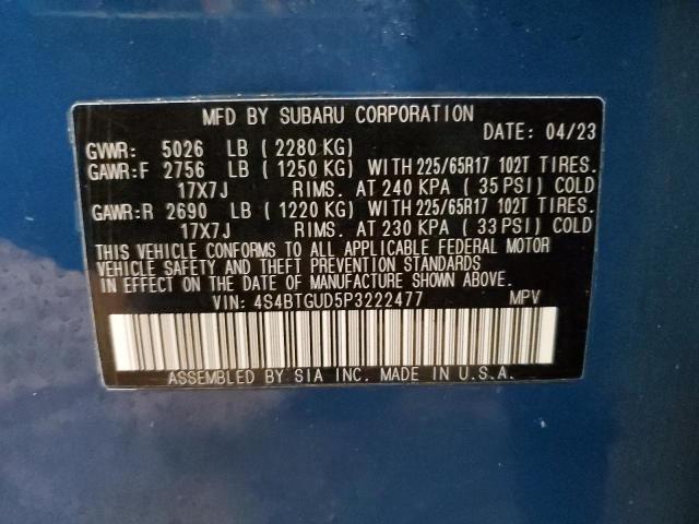 2023 SUBARU OUTBACK WI 4S4BTGUD5P3222477