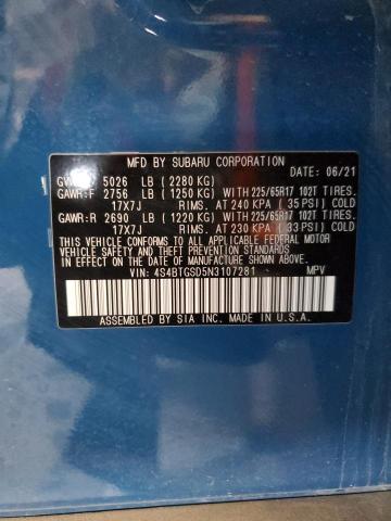 2022 SUBARU OUTBACK WI 4S4BTGSD5N3107281