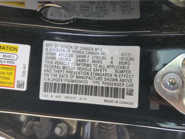 2022 HONDA CIVIC TOUR - 2HGFE1F90NH304103