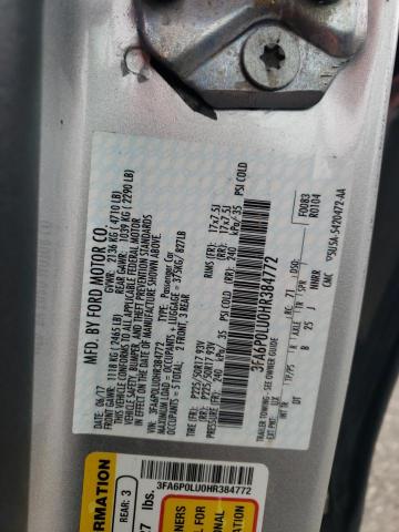 2017 FORD FUSION SE - 3FA6P0LU0HR384772
