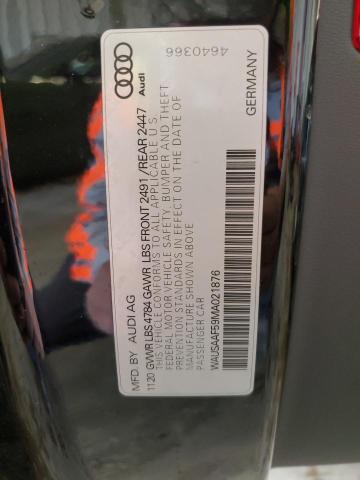 2021 AUDI A5 PREMIUM WAUSAAF59MA021876