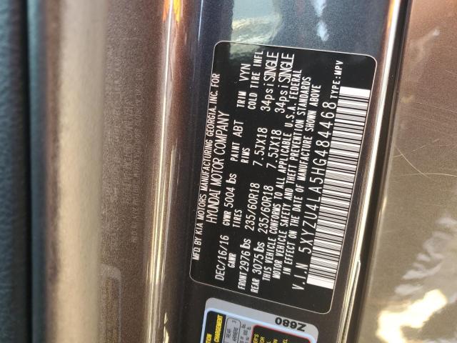2017 HYUNDAI SANTA FE S - 5XYZU4LA5HG484468