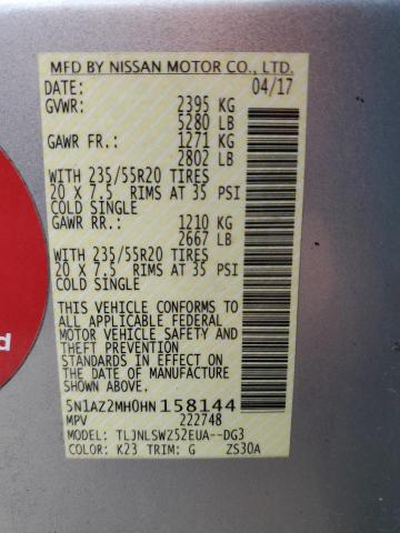 2017 NISSAN MURANO S - 5N1AZ2MH0HN158144